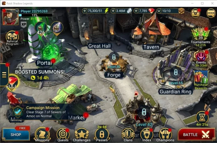 Lv12 811K Power|1 Mythic(Galathir)+24 Legendary(Ninja,Xenomorph,Rathalos,Deathknight,Etc)|7,7K Gem+75K Energy|Plarium|(RSL1368)