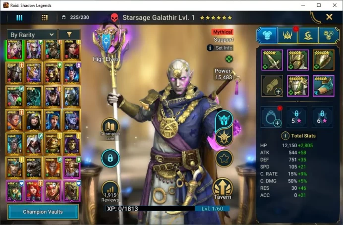 Lv6 651K Power|1 Mythic(Galathir)+22 Legendary(Ninja,Xenomorph,Rathalos,Deathknight,Etc)|11,7K Gem+68K Energy|Plarium|(RSL1370)