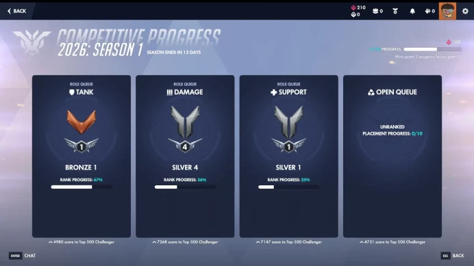 BronzeTank/Silver Dps/Silver Support ( Handmade ) 20 Wins / Sms Verified / Full Access Instant Delivery