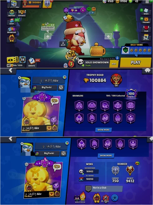OP BS 100.8K TROPHIES, METEORIC FAME, 100/100 BRAWLERS, 98 HYPERCHARGED, 465 SKINS, 1632 PINS, 566 ICONS, 272 SPRAYS + FREE MAX TH18 ACC | 