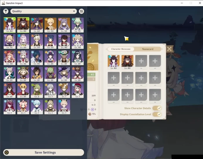 ASIA|AR 45|2 Limited| Columbina,HuTao [Keqing,Mona] +30(*Character)|1 Skin|Mc Male|TakeMail|CheckSS(GI5598)