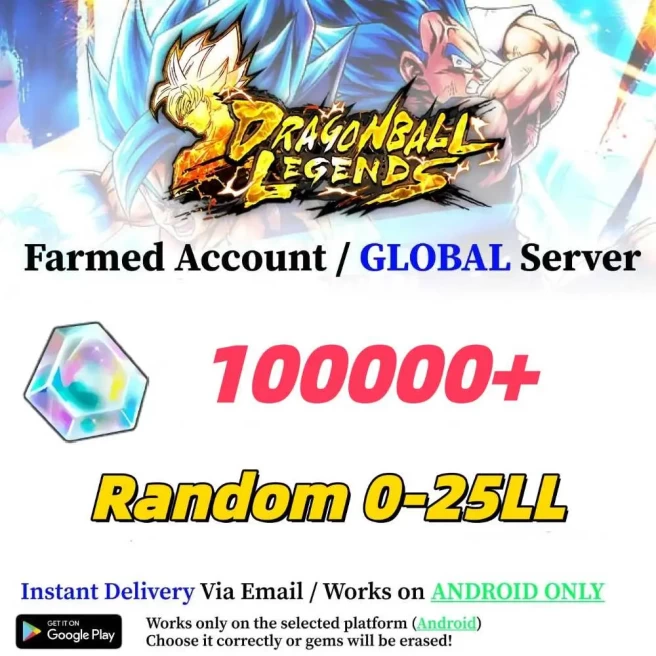 GLOBAL//[Android only] 100000+Chrono Crystal】+Random 0-25LL|Baidan ID | The plot has been completed | DragonBall Legends
