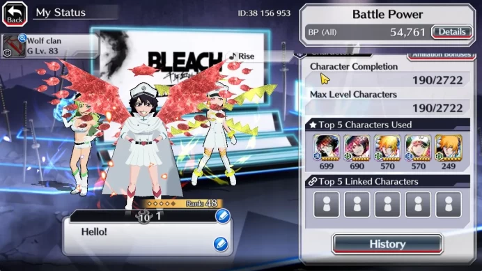[GLOBAL]6K Orbs+Fresh All Story|TYBW26 Bbastebine,Liltotto,TYBW24 Kensei,Candice,Orihime,Renewd Ichigo,Etc|CE ON|KlabID(BBS2499)