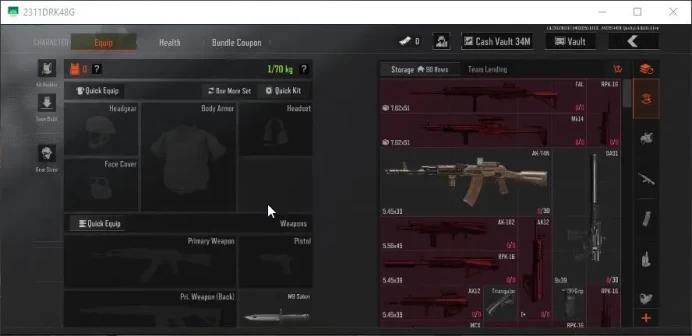 MOBILE Lv30|SV 40M|CV 39M|Royal Guard|MCX YL, AK 12 GM, M110 P,Etc|Many Skin|CN On|Infinite|Check SS(AB2868)