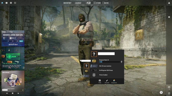 [ID:38391][PRIME][PREMIER MODE AVAILABLE][FACEIT READY][VERY RARE] UN (UNRANKED || 0 MM || 47 HOURS)