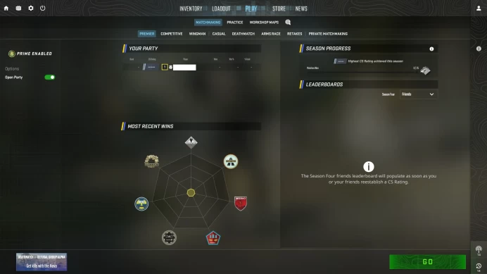 [ID:168943][PRIME][PREMIER MODE AVAILABLE][VERY RARE] UN (UNRANKED || 0 MM || 25 HOURS)