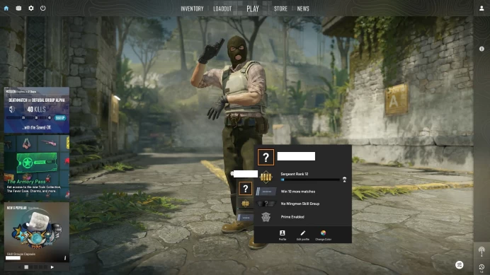 [ID:111615][PRIME][PREMIER MODE AVAILABLE][FACEIT READY][VERY RARE] UN (UNRANKED || 0 MM || 47 HOURS)