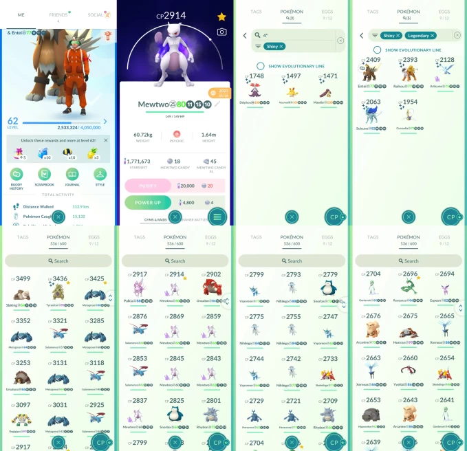 AC1386 -lv 62 Mystic | x11 3000CP | x172 2000CP | x87 Legendary | x3 SHUNDO | x41 shiny | x12 100IV | Shadow Mewtwo | Shiny Entei Suicune Raikou