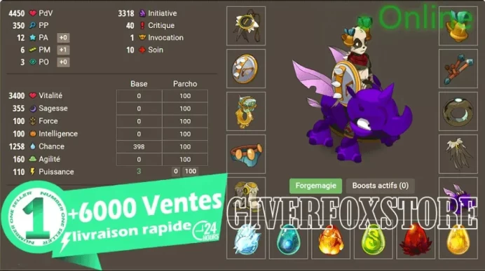HellMina>[ Panoplie chance lvl 200 opti ] + Parchotage 100 tout les elements