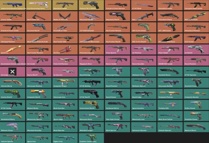 EU - LVL 232 - Unranked - 13 Knives - 126 Skins (~116,915 VP) VCT LOCKIN Misericordia, Ignite Fan, Blades of Primordia, RGX 11z Pro Blade, Kuron