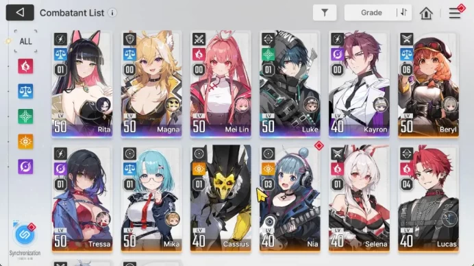GLOBAL Lv 45|5 SSR(RitaM1,LukeM1,Magna,Mei Lin,Kayron)+9 SR(BerylM6,MikaM1,NiaM3,etc)|16 SR Partner|1 Omega Code|Stove|(CZN1796)