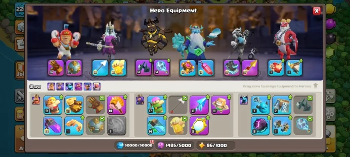 Town hall 17 Xp 220, 13 equipment epic, 1500 medals cwl,C5901