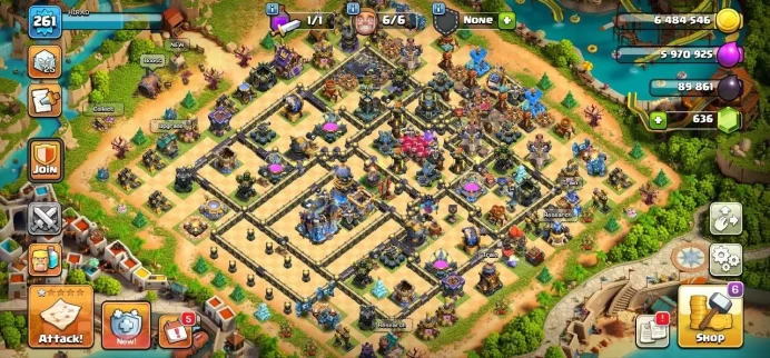 TH 18  Max, 15 Equipment Epic, Hero Max, Wall Max, Defense max&nbsp; , 2 skin map ,12 skin Hero, Warranty Lifetime