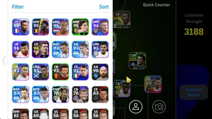 Mobile|Pele Phenom Finish,Del Piero Blitz Curler,Matthaus Phenom Pass,Inzaghi,MacAllister,Dani Olmo,Olise,Etc|Take Email(EF1542)