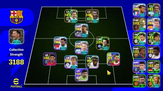 Mobile|Pele Phenom Finish,Del Piero Blitz Curler,Matthaus Phenom Pass,Inzaghi,MacAllister,Dani Olmo,Olise,Etc|Take Email(EF1542)
