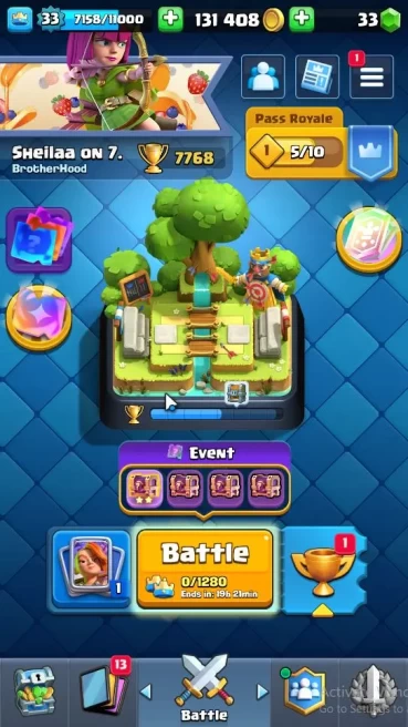Lv 33|Trophy 7768|KTL 11|Limited Skin|Total Card 118|2 Hero 4 EVO 5 Champ 21 Legend 33 Epic 30 Rare 29 Common|Take Email(CR1674)