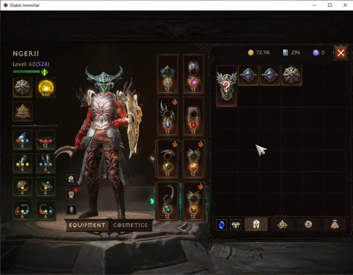 SEA - Izual|Change Server On|Lv60(528)|Necromancer|34k CR|Reso 480|Paragon Maledictor|Inferno I|Hell Lv 15|Check(DI1162)