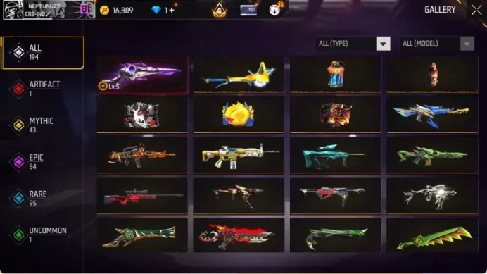 Indonesia|M1887 Sterling,Emerald Power,Fist FrostFire,etc + Agumon Pet|194 Vault + 91 Bundle Angel,Naruto,JJK|Log Google|FF1397