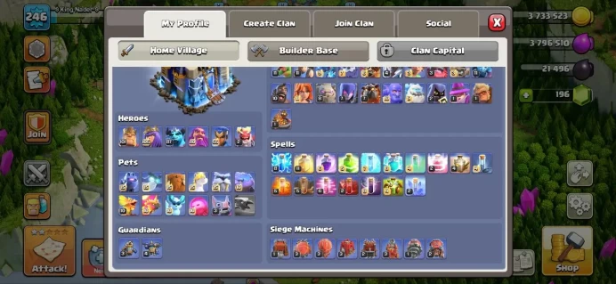 Th_18(3 HEROS MAX)(ALL PETS & DEF& TROPE MAX)(20 EQUIPMENT EPIC MAX)(B.B MAX)(8 SKIN HERO)(LIFTIME WARANTY)