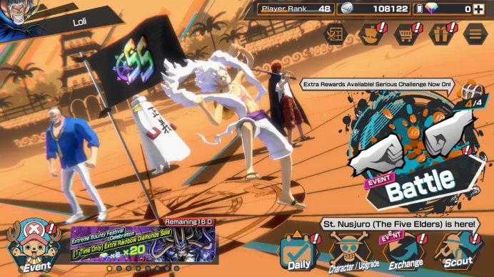OPBR597 | New EX Boost LV2 Built (5 Elder Nusjuro) - 13 EX - 10 EX Max + Boost LV2 ( All Meta S172: Legedary Garp, G5 Luffy, 4 Emperor Luffy, On