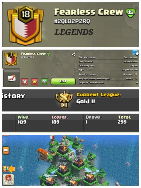 Fearless Crew !! LEVEL 18 !! CAPITAL PEAK 10 !! GOLD 2 !! WIN109 LOSS 189 !! PERFECT NAME !! CHEAP !! FAST DELIVERY
