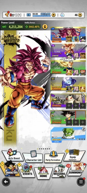 B53-IOS+Android-Full Team Daima+LR SS3 Goku Full Red Star+SS4 Goku+SS3 Vegeta Mini+Goku Mini Zenkai+Equipment