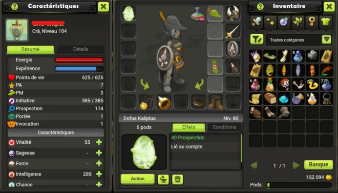 [Tiliwan] Cra LVL 104 +1M Kamas - Non Certifié - Compte UP à la main - Instant Delivery !
