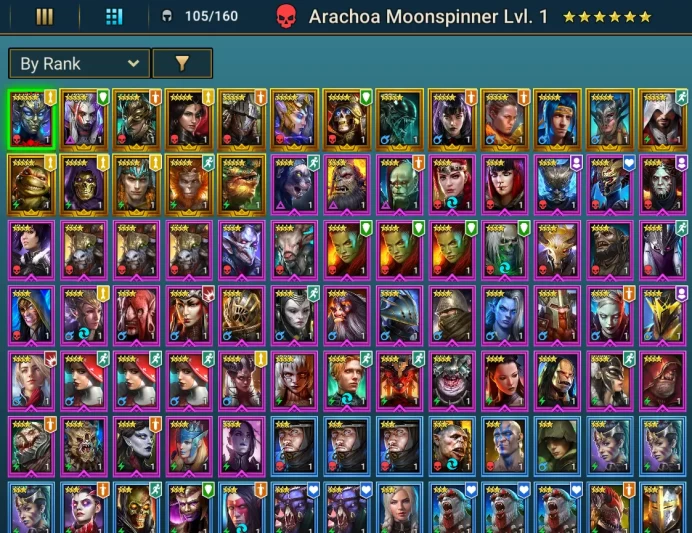 Starter .Arachoa Moonspinner// 17 legendary. 5400 Gems