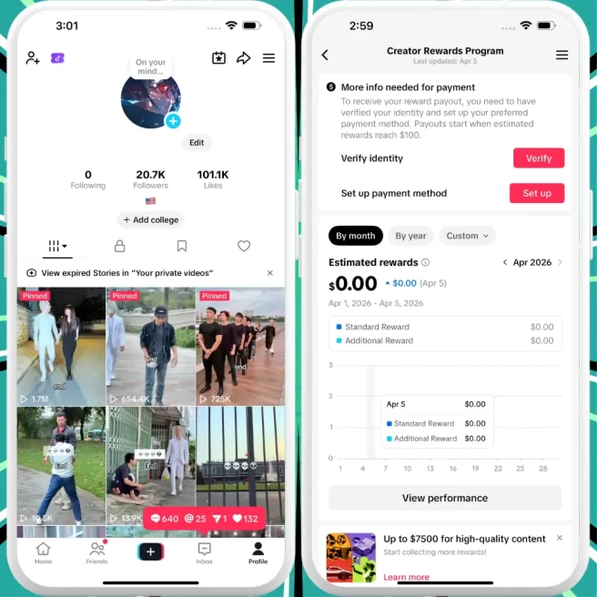 [Discounted] US Monetized Creator Rewards Program Account | 20K Authentic Followers & 101K Likes | Verified Screenshots + Acc in Good Standing