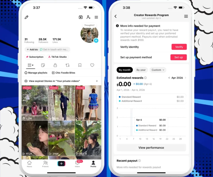 France Monetized Account Creator Rewards Program Active | 28K Real Followers and 171K Likes | Real Screenshots + Full Access + Good Standing