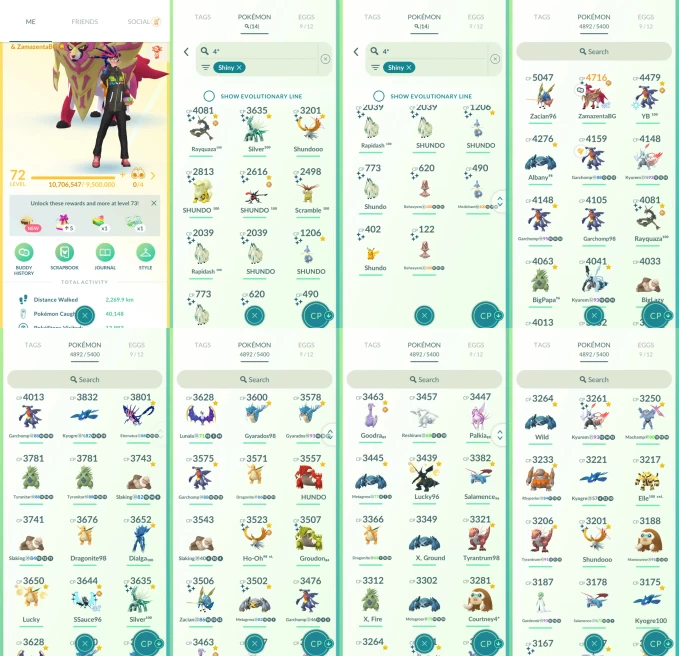 AC1399 -lv 72 Instinct | x87 3000CP | x1113 2000CP | x654 Legendary | x14 SHUNDO | x364 shiny | x54 100IV | shundo Rayquaza Ho-Oh | Zacian Crown