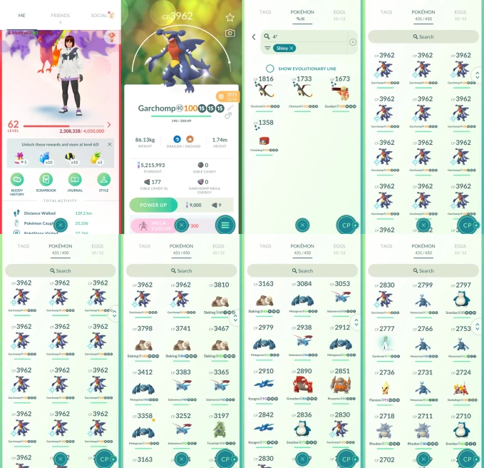 AC1401 -lv 62 Valor | x39 3000CP | x213 2000CP | x66 Legendary | x4 SHUNDO | x71 shiny | x50 100IV | 3962CP 100IV x26 Garchomp | Shundo x2 Chari
