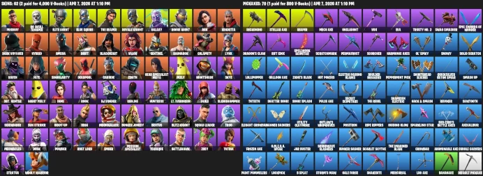 62 Skins | OG Skull Trooper | Galaxy | Blue Squire | The Reaper | GF5
