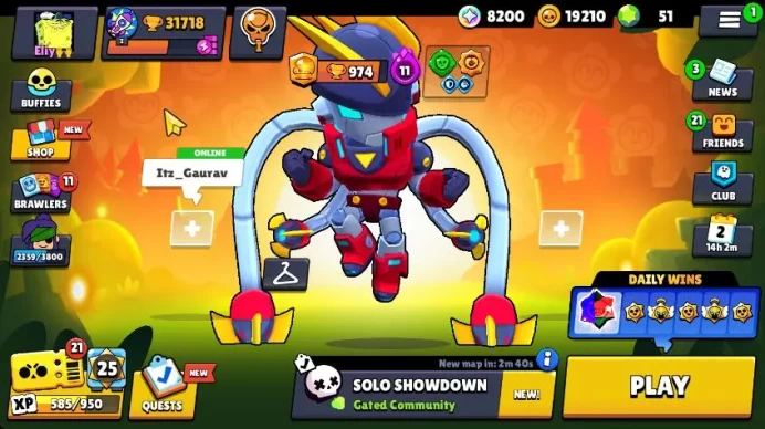 Lvl 173|31718 Trophy 8,2K Bling|80 Brawlers 8 MAX Lv|1 Hypchar(Godzilla Buzz),4 Legend,2 Myth Skin,Etc|CN Yes|Take Mail|BS795