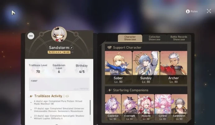 Asia|TL 70|2,6K SJ|Casto Prem Team|14 Limited|[SundayE2,SaberE2,Evernight]+Sign,Huohuo,The Herta,Etc|Take Mail|CheckSS(HSR6297)