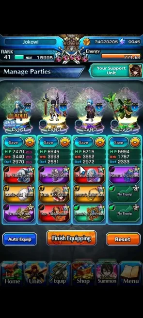 Global|Rank 41|Starter Ready Gacha|9945 CC+74 RGB|1 Asc|DL Samurai Rimuru, Rimuru(120 Luck)+TW|Lpot 961|CheckSS(GS2353)