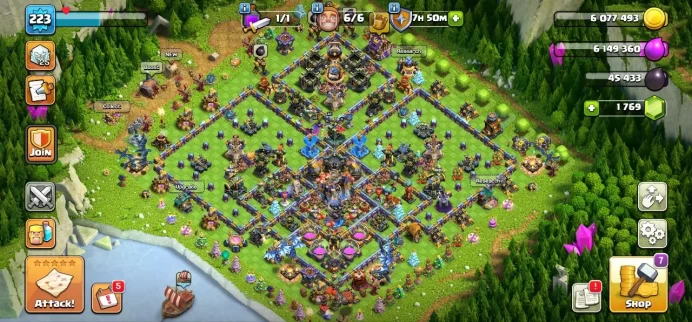TH 18 Max, 6 Equipment Epic, Defense Max, 5 Hero Skin, Hero Almost Max, Wall High Level