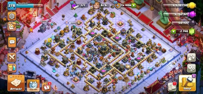 TH 17 Almost Max, 10 Equipment Epic 2 Lv 27, 18 Hero Skin, 800 League Medal, Builder Hall Full Max, Defense Max, Magic Items