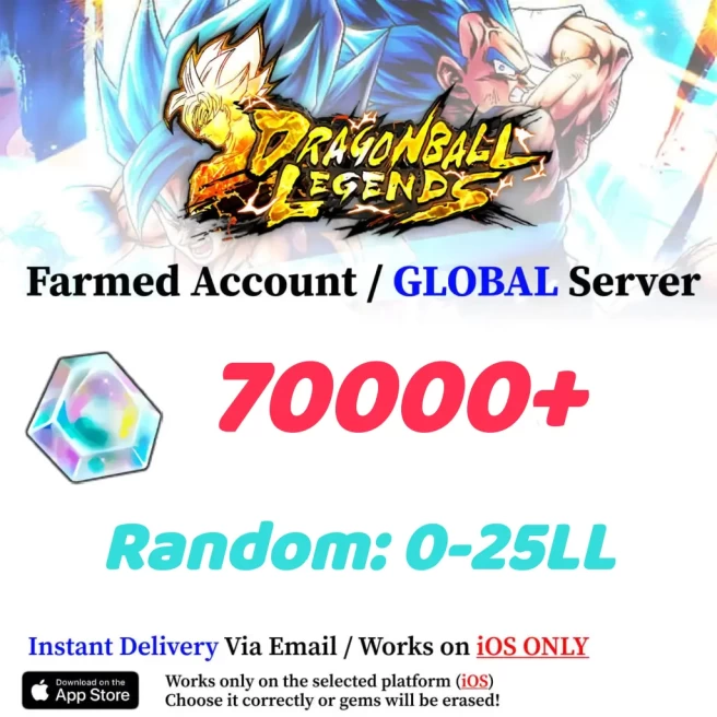 GLOBAL//[IOS only] 70000+Chrono Crystal】+Random 0-25LL|Baidan ID | The plot has been completed | DragonBall Legends