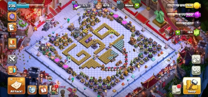 TH 15 Almost Max, 2 Equipment Epic, 1 Map Skin, 7 Hero Skin, Defense Max, Wall Max, Magic Items