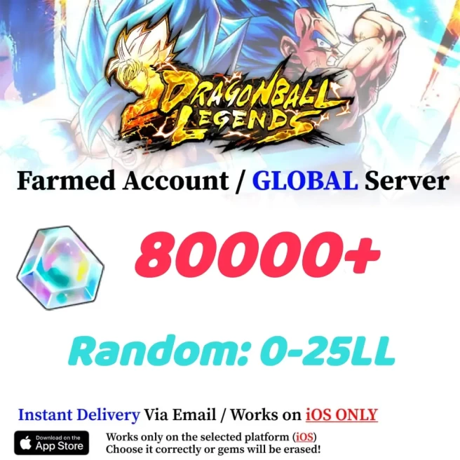GLOBAL//[IOS only] 80000+Chrono Crystal】+Random 0-25LL|Baidan ID | The plot has been completed | DragonBall Legends