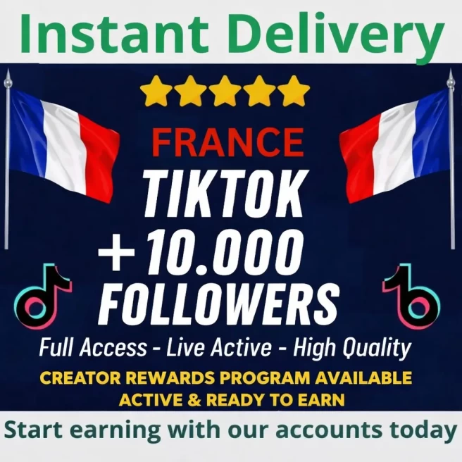 France Account 10K Followers | Creator Rewards Program (CRP) Active & Ready to Earn | Secure, Full Access and Good Standing | High Quality