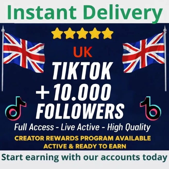 United Kingdom Account 10K Followers | Creator Rewards Program (CRP) Active & Ready to Earn | Secure, Full Access & Good Standing | High Quality