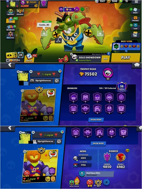 OP BS 75.5k TROPHY, 100/101 UNLOCKED, 49 HYPERCHARGED, 3 MAXED, 324 OP SKINS [11 MYTHIC+6 LEGENDARY+8 HYPERCHARGED],862 PINS,404 ICON,210 SPRAYS