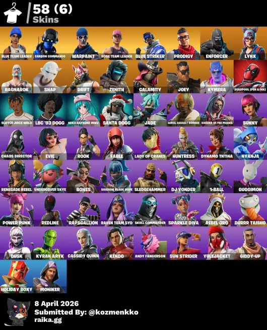 58 SKINS | WARPAINT | ROSE TEAM LEADER | BLUE STRIKER | PRODIGY