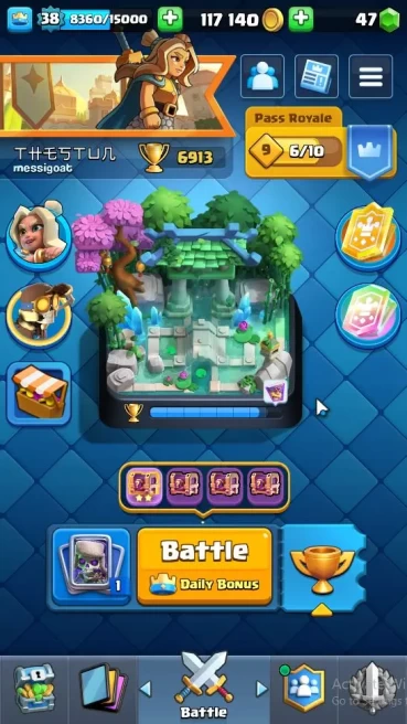 Lv 38|Trophy 6913|KTL 13|Total Card 116|1 Hero 7 EVO 3 Champ 21 Legend 33 Epic 30 Rare 29 Comm+3 Wild Shard|Take Email(CR1678)