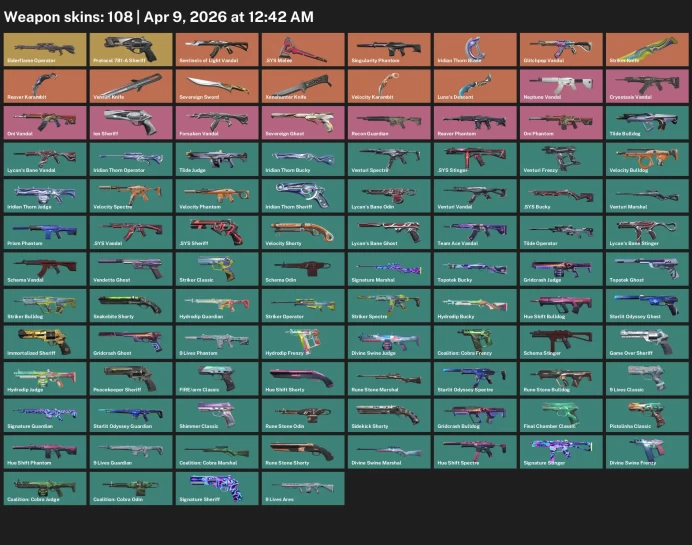 108 skins | Phantom "Singularity" | Karambit "Reaper"