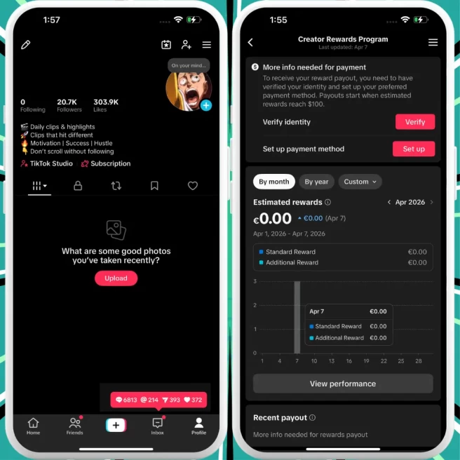 [FRANCE] Premium Monetized Creator Rewards Program Account – 20K Real Followers & 303K Likes | Instant Earnings, Full Access & Good Standing