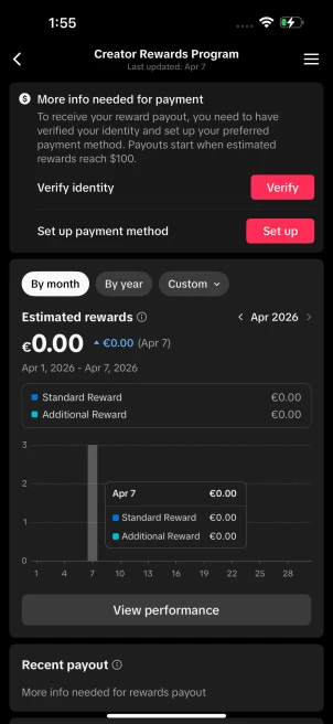 [FRANCE] Premium Monetized Creator Rewards Program Account – 20K Real Followers & 303K Likes | Instant Earnings, Full Access & Good Standing