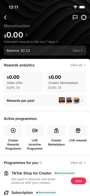 Full English Content/ USA Monetized 17K Real Followers+1.1M Real Likes Account/ Creator Rewards Program Activated/ Full Access